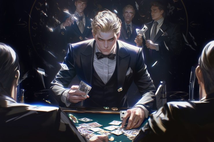 Wolf Gold blackjack table with shoe and card layout